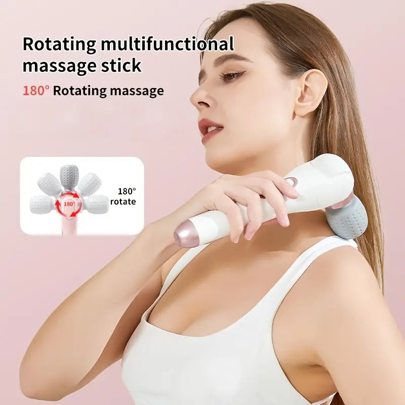 2026 Upgraded 180° Foldable Handheld Massager – USB Rechargeable, 5 Speed Settings for Neck, Back, Waist & Legs – Holiday Gift